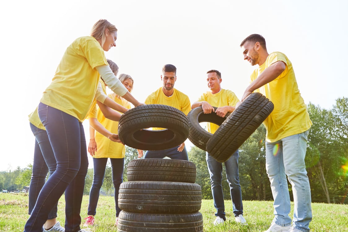 Group of Young People in a Team Building